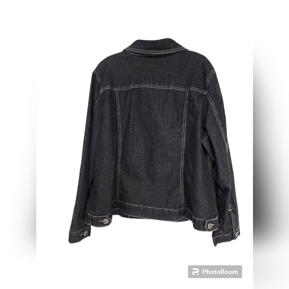 BACCINI Denim Jacket With Rhinestone Embellished  Buttons, Women’s Size 18/20W - Picture 4 of 4